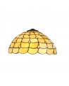 Morgan, Tiffany 40cm Shade Only Suitable For Pendant/Ceiling/Table Lamp, Beige/Clear Crystal