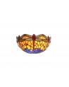 Morgan Tiffany Wall Lamp, 2 x E14, Blue/Orange/Crystal