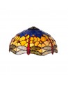 Morgan Tiffany 40cm Shade Only Suitable For Pendant/Ceiling/Table Lamp, Blue/Orange/Crystal
