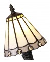 Morgan Tiffany Table Lamp, 1 x E14, White/Grey/Clear Crystal Shade