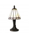 Morgan Tiffany Table Lamp, 1 x E14, White/Grey/Clear Crystal Shade