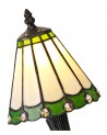 Morgan Tiffany Table Lamp, 1 x E14, Cream/Green/Clear Crystal Shade