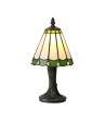 Morgan Tiffany Table Lamp, 1 x E14, Cream/Green/Clear Crystal Shade