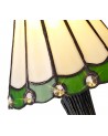 Morgan Tiffany Table Lamp, 1 x E14, Cream/Green/Clear Crystal Shade
