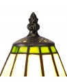 Morgan Tiffany Table Lamp, 1 x E14, Cream/Green/Clear Crystal Shade