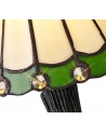 Morgan Tiffany Table Lamp, 1 x E14, Cream/Green/Clear Crystal Shade