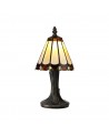 Morgan Tiffany Table Lamp, 1 x E14, Cream/Brown/Clear Crystal Shade