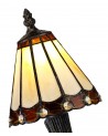 Morgan Tiffany Table Lamp, 1 x E14, Cream/Brown/Clear Crystal Shade