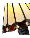 Morgan Tiffany Table Lamp, 1 x E14, Cream/Brown/Clear Crystal Shade