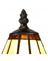 Morgan Tiffany Table Lamp, 1 x E14, Cream/Brown/Clear Crystal Shade