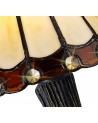 Morgan Tiffany Table Lamp, 1 x E14, Cream/Brown/Clear Crystal Shade