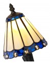 Morgan Tiffany Table Lamp, 1 x E14, Cream/Blue/Clear Crystal Shade