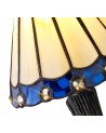 Morgan Tiffany Table Lamp, 1 x E14, Cream/Blue/Clear Crystal Shade