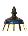 Morgan Tiffany Table Lamp, 1 x E14, Cream/Blue/Clear Crystal Shade