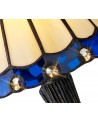 Morgan Tiffany Table Lamp, 1 x E14, Cream/Blue/Clear Crystal Shade