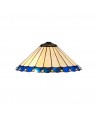 Morgan Tiffany 40cm Shade Only Suitable For Pendant/Ceiling/Table Lamp, Blue/Cream/Crystal