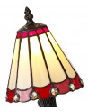 Morgan Tiffany Table Lamp, 1 x E14, Cream/Red/Clear Crystal Shade