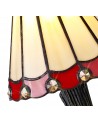 Morgan Tiffany Table Lamp, 1 x E14, Cream/Red/Clear Crystal Shade