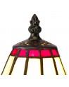 Morgan Tiffany Table Lamp, 1 x E14, Cream/Red/Clear Crystal Shade