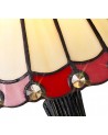 Morgan Tiffany Table Lamp, 1 x E14, Cream/Red/Clear Crystal Shade