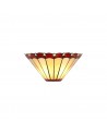 Morgan Tiffany Wall Lamp, 2 x E14, Red/Cream/Crystal