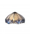 Morgan, Tiffany 40cm Shade Only Suitable For Pendant/Ceiling/Table Lamp, Blue/Clear Crystal