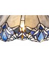 Morgan, Tiffany 40cm Shade Only Suitable For Pendant/Ceiling/Table Lamp, Blue/Clear Crystal