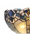 Morgan Tiffany 30cm Wall Lamp, 2 x E14, Blue/Clear Crystal