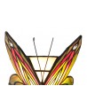 Morgan Tiffany Butterfly Table Lamp, 1 x E14, Black Base With Green/Red Glass With Clear Crystal