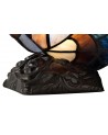 Morgan Tiffany Butterfly Table Lamp, 1 x E14, Black Base With Blue/Brown Glass With Clear Crystal
