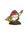 Morgan Tiffany Butterfly Table Lamp, 1 x E14, Black Base With Red/Yellow/Blue Glass With Clear Crystal