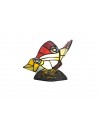 Morgan Tiffany Butterfly Table Lamp, 1 x E14, Black Base With Red/Yellow/Blue Glass With Clear Crystal