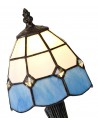Morgan Tiffany Table Lamp, 1 x E14, White/Blue/Clear Crystal Shade