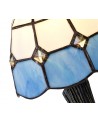 Morgan Tiffany Table Lamp, 1 x E14, White/Blue/Clear Crystal Shade