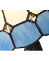Morgan Tiffany Table Lamp, 1 x E14, White/Blue/Clear Crystal Shade