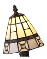 Morgan Tiffany Table Lamp, 1 x E14, Cream/Grey/Clear Crystal Shade