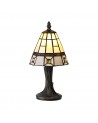 Morgan Tiffany Table Lamp, 1 x E14, Cream/Grey/Clear Crystal Shade