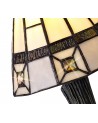 Morgan Tiffany Table Lamp, 1 x E14, Cream/Grey/Clear Crystal Shade