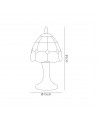 Morgan Tiffany Table Lamp, 1 x E14, Cream/Grey/Clear Crystal Shade
