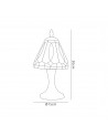 Morgan Tiffany Table Lamp, 1 x E14, White/Grey/Clear Crystal Shade