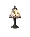 Morgan Tiffany Table Lamp, 1 x E14, White/Grey/Clear Crystal Shade