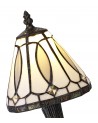 Morgan Tiffany Table Lamp, 1 x E14, White/Grey/Clear Crystal Shade