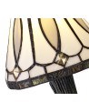 Morgan Tiffany Table Lamp, 1 x E14, White/Grey/Clear Crystal Shade