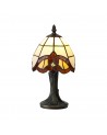 Morgan Tiffany Table Lamp, 1 x E14, Cream/Amber/Clear Crystal Shade