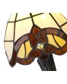 Morgan Tiffany Table Lamp, 1 x E14, Cream/Amber/Clear Crystal Shade