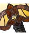 Morgan Tiffany Table Lamp, 1 x E14, Cream/Amber/Clear Crystal Shade