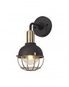 Amara Wall Lamp, 1 Light E27, IP65, Matt Black/Brushed Bronze, 2yrs Warranty