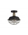 Amara Semi-Flush Ceiling, 1 Light E27, IP65, Matt Black/Brushed Bronze, 2yrs Warranty
