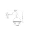 Amara Wall Lamp, 1 Light E27, IP65, Matt Black/Grey