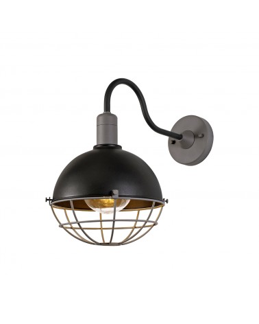 Amara Wall Lamp, 1 Light E27, IP65, Matt Black/Grey